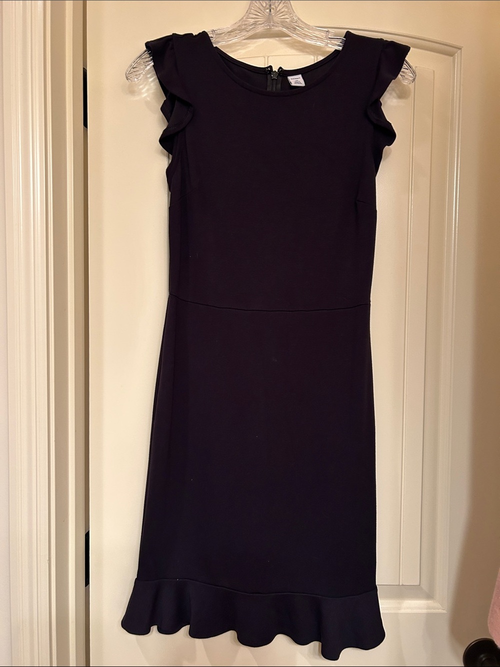 Old Navy Black Midi Dress with Ruffle Hem